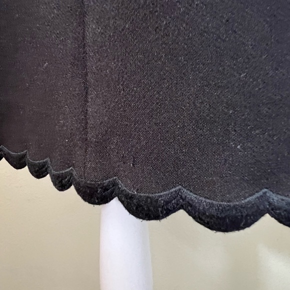 Kate Spade Black Mini Dress with Scalloped Trim - Picture 4 of 8